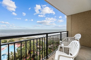 Incredible views to behold on the balcony. Great for watching all that's happening at the resort and beach.