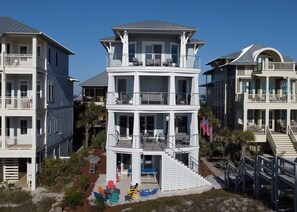 Rear of home seen from beach dune