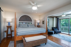 Enter this primary suite and relaxation awaits.