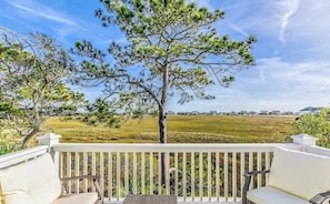 One of three balconies to watch sunset over the Low country marsh