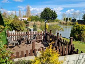 Private fenced decking area