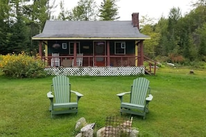 Enjoy the Adirondack chairs near the fire pit.