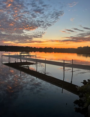 Beautiful sunset views!  Dock is seasonal, installed in spring, removed in fall