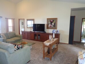 Relax in front of our 52 inch TV to watch your must see shows and can't miss sporting events.