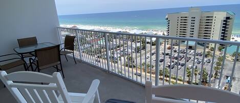Relax on your balcony while enjoying the endless views of the Gulf beach!
