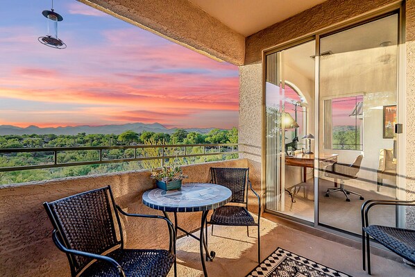 Enjoy our famous AZ sunsets from the balcony just off the master bedroom.