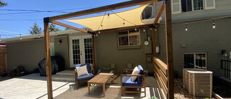 Close-up of Pergola on the back patio