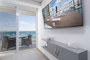 Wall mounted TV.