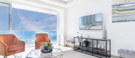 Contemporary seating area in living room