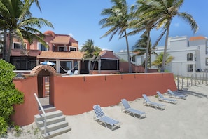 Beach Loungers in front of Beach Access to house