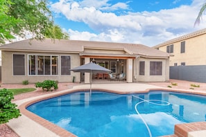 Pool is ALWAYS heated during colder months and the heat is ALWAYS free!