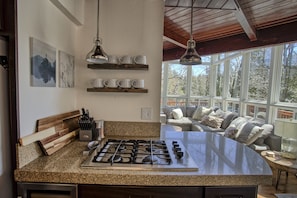 Full kitchen with granite countertops