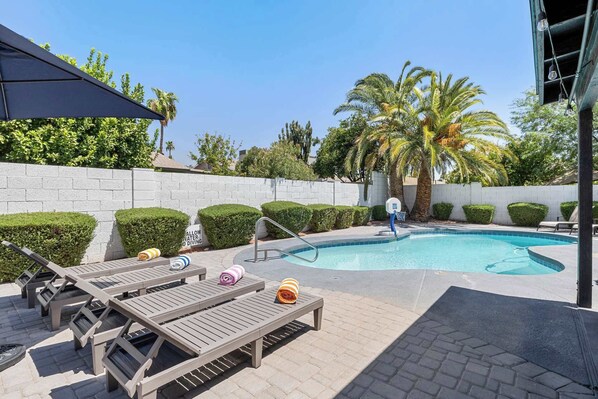 Relax by the pool with lounge chairs (pool heating available for an extra fee during winter).