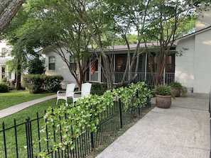 View from the private driveway