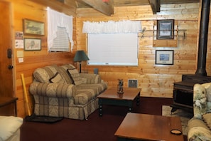 Living room lounge area and wood burning stove