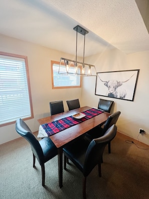 Large dining room table. 