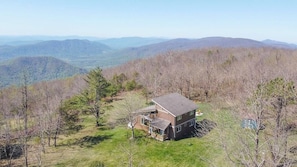 Ariel view of cabin and it's surroundings