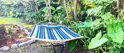 oversized hammock in the shade