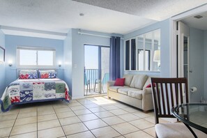 Queen bed and queen sofa sleeper inside the condo