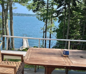 Back deck overlooking Muscongus Bay and Loud's Island.
