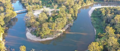 Located in the bend of the Bogue Chitto River with 180 degree views of the river