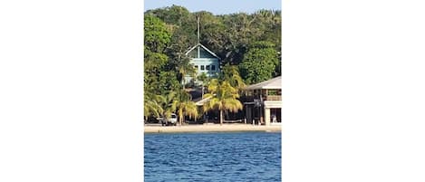 View of Casa Azul from the beautiful Caribbean Sea.