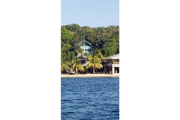 View of Casa Azul from the beautiful Caribbean Sea.