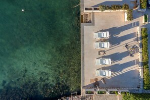 Private beach with beach facilities. It's great, what do you think?