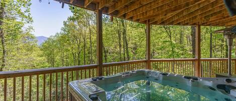 Enjoy the calming views while dippin' in the hot tub