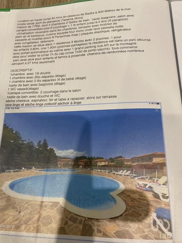 Descriptif et piscines