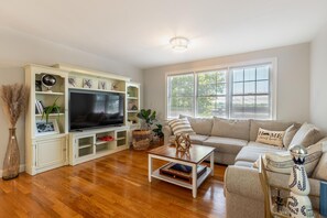 Living room with TV.