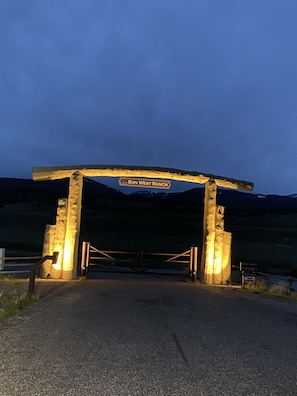 Entrance at night