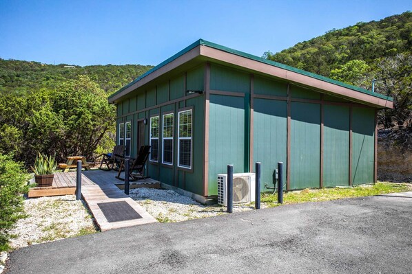 The majestic mountains of the Hill Country rise around the Antler Run Ranch Casita, framing it with breathtaking views you won't find anywhere else!