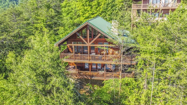 Birdseye view of exterior with 2 HUGE decks!