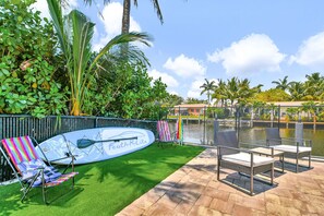Kayak and outdoor furniture provided