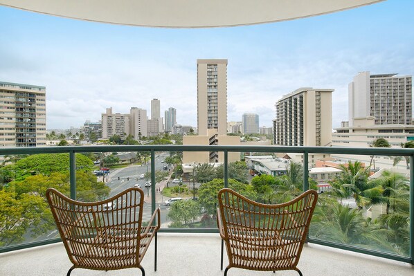 Enjoy Panoramic Waikiki City Views from Your Balcony!