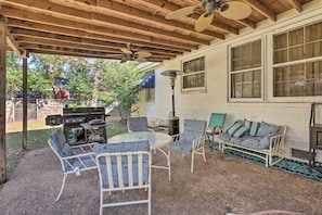 Covered Patio | Shared Backyard | Long-Term Tenant On-Site