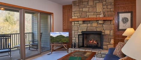 Sierra 2 is spacious and well appointed. You will love sitting by the fireplace and looking out over the ponds.