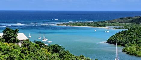 Incredible views of Salt River Bay and the Caribbean sea from your private deck