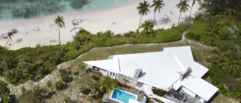 Trident private beachfront estate with pool.