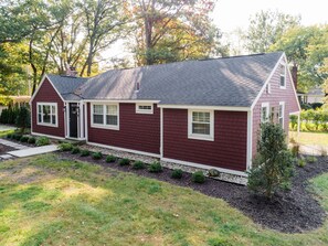 This three bedroom, two bathroom vacation rental home near Lake Michigan is perfect for a serene family vacation.