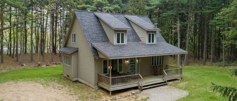 Birch Lodge is situated in Saugatuck on over two and a half acres of peaceful wooded privacy.