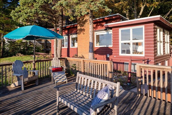 Enjoy your morning coffee on the sunny deck.