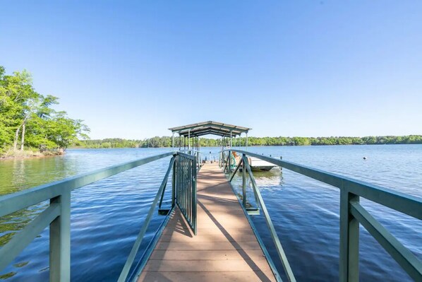No Splinters! Big Water Views on a composite dock w/ water level swimming bench