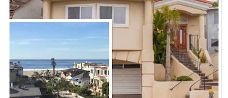 3 BDR 3 En-suite BA, Ocean View 1 block to beach. (Inset-ocean view from  house)