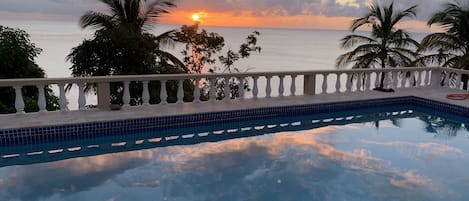 Sunset view from pool deck