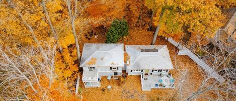 Aerial view of the house