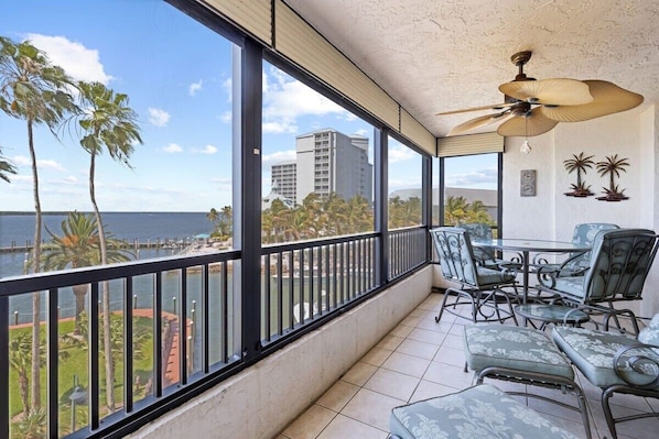 Lanai overlooking San Carlos Bay and Punta Rassa