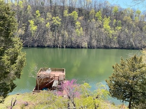 View from the back porch to the dock.