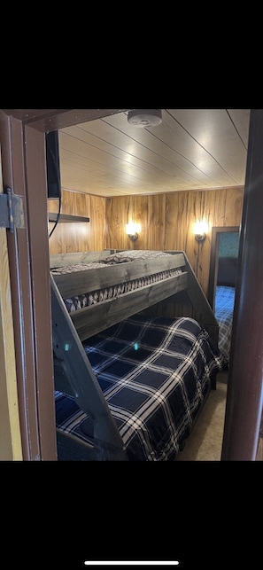 The second bedroom- top bunk is twin bottom bunk is a full 